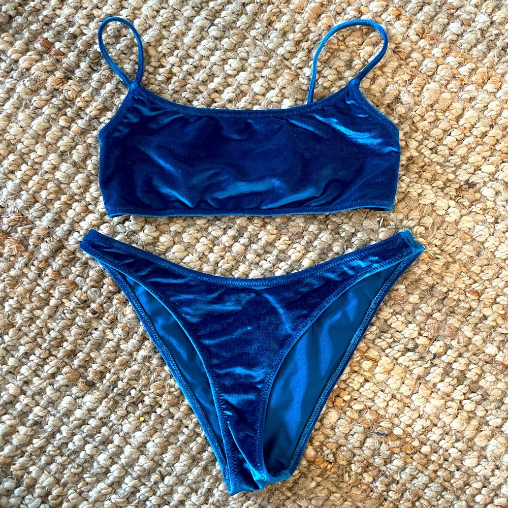 Triangl Blue Velvet Two-Piece Swim Set